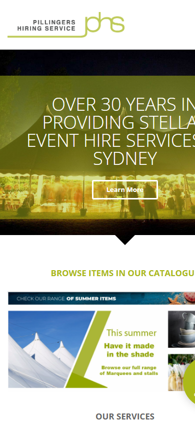Pillingers Hiring Service desktop