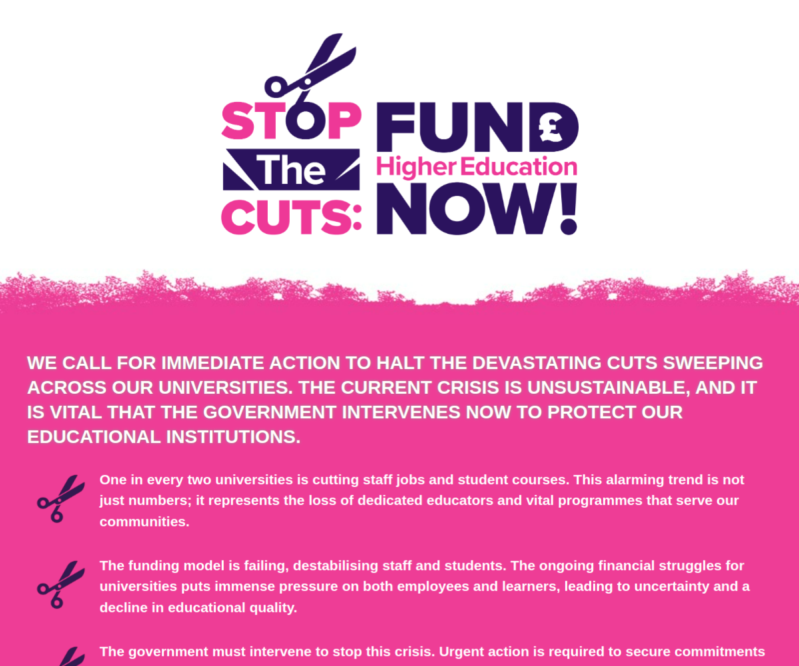 Stop the Cuts Petition desktop
